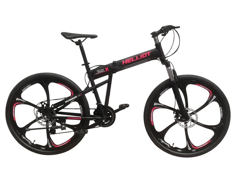 Kijkgat onderdelen Afdrukken Helliot Bikes - Helliot Hummer opvouwbare mountainbike (zwart)